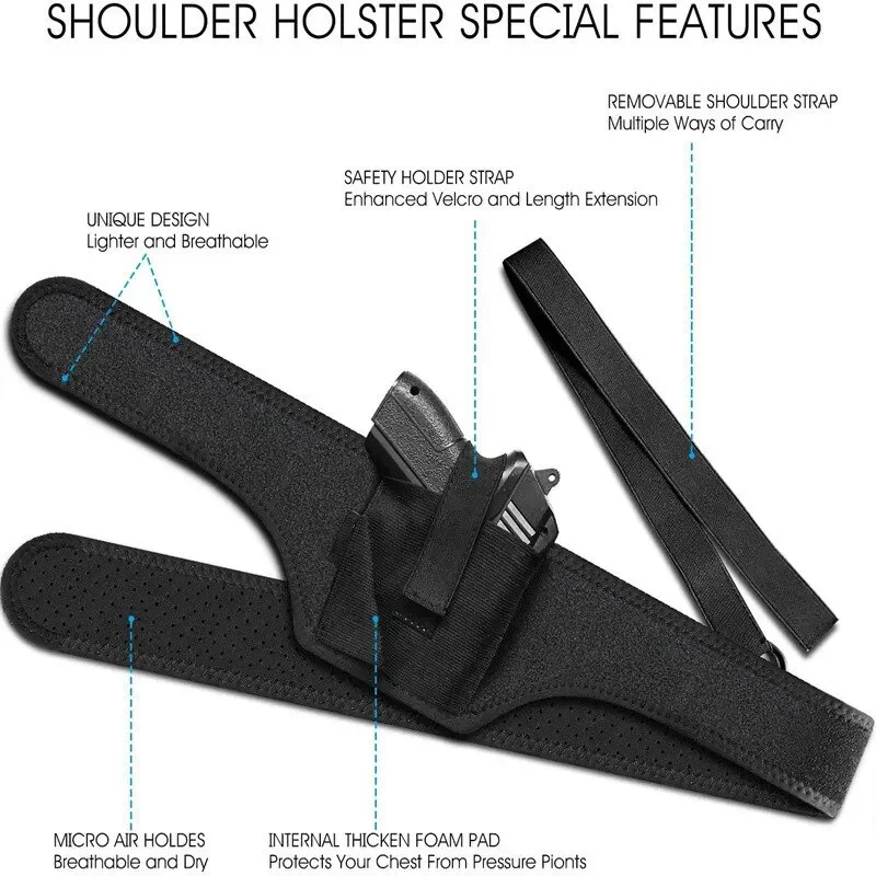 Funda de hombro para hombre para deportes al aire libre, funda Universal oculta para axilas, funda de pistola combinada desmontable para caza al aire libre