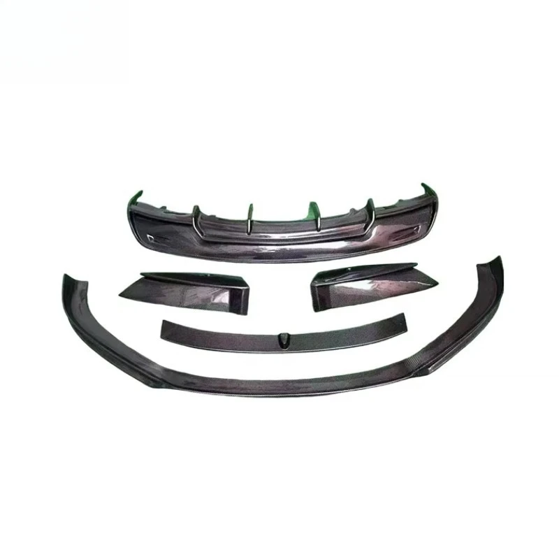 Suitable for 2012-2015 Model S Glossy Carbon Fiber RZ Style Front Lip Rear Lip Body Kit