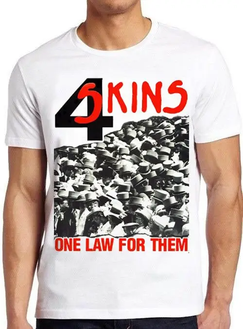 4 Skins One Law For Them Music T Shirt B1630 Retro Film Meme Funny Style Top