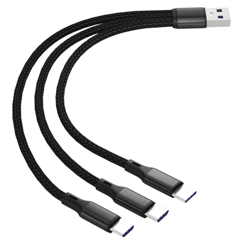 3 in 1 USB to Type-C Cable Type-C Charging Cable Cord Extension Wire Applicable for Smartphones Tablet Laptops