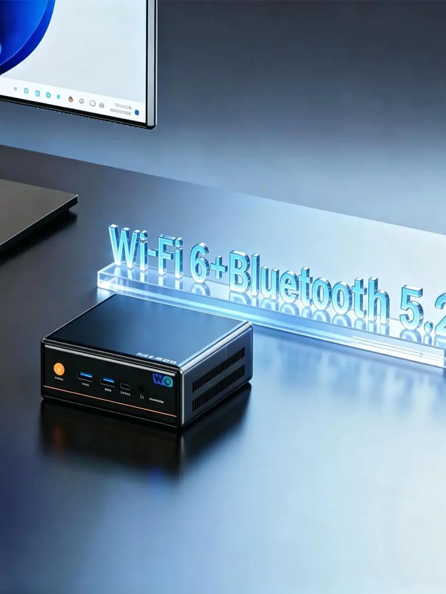 PELADN Mini-PC Intel i5-12450H (bis zu 4,4 GHz), WiFi 6/BT5.2, 3 Jahre Garantie, Micro-PC für Gaming & Büro, Barebone