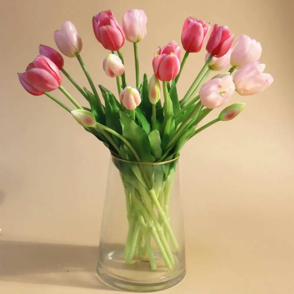 Realistic 5 Heads Tulips Bouquet Real Touch High Quality Fake Flower Silicone Home Decor