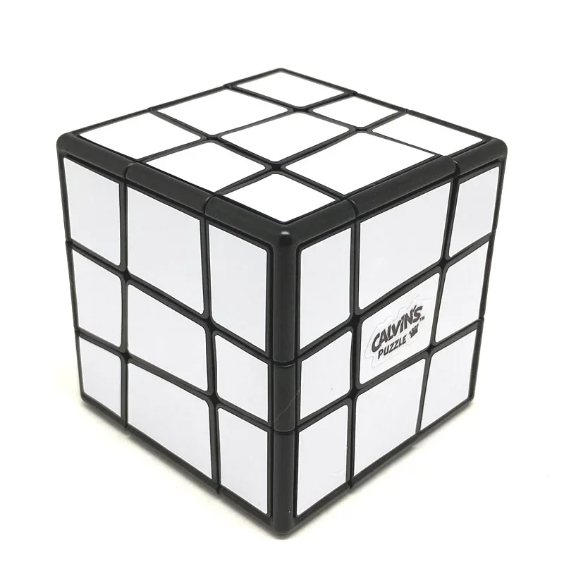 Calvin's Puzzles Oskar Sloppy 3x3x3 Magic Cube Black Body Gold White Stickers Speed Twisty Puzzle Brain Teasers Educational Toys