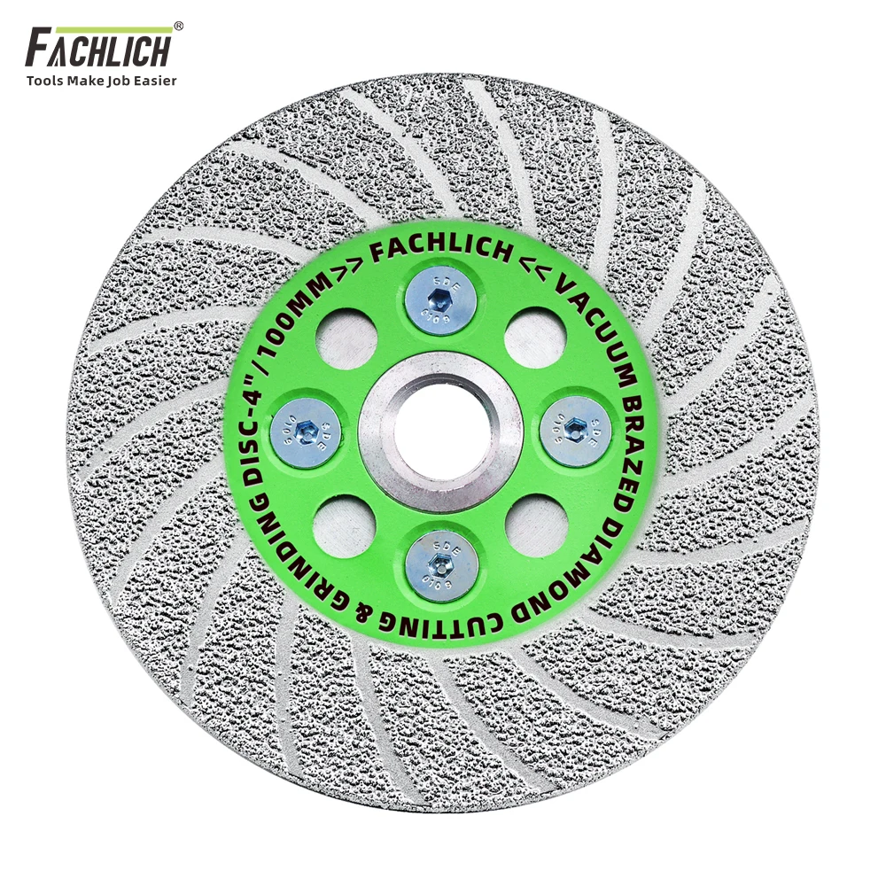 FACHLICH 1pc 100mm M14 Diamond Double Sided Turbo Saw Blade Grinding Cutting Granite Marble Concrete Tile Vacuum Brazed Disc