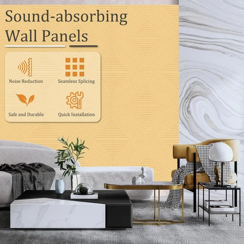 Acoustic Wall Panels 6 Pack Decorative Art Soundproof Panel