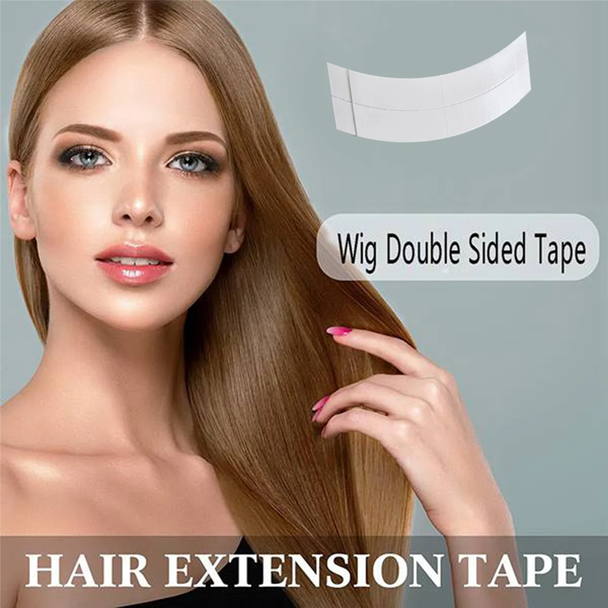 Cinta para pelucas fijas, tiras de pelo de extensión adhesiva doble, impermeable para peluquín/pelucas de encaje, película con línea de corte, 36