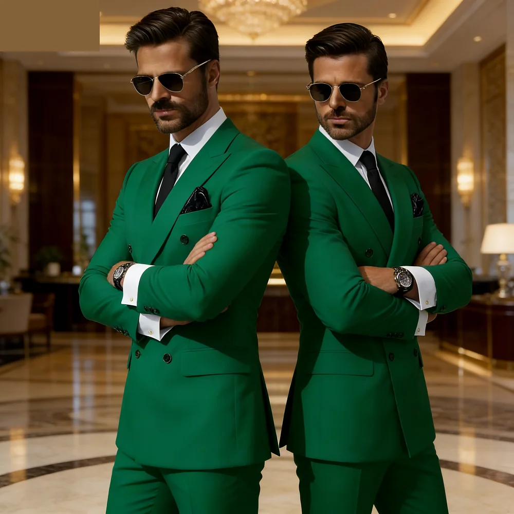 

Мужской повседневный деловой костюм в итальянском стиле, комплект из двух предметов, китайского производства, для официальных мероприятий