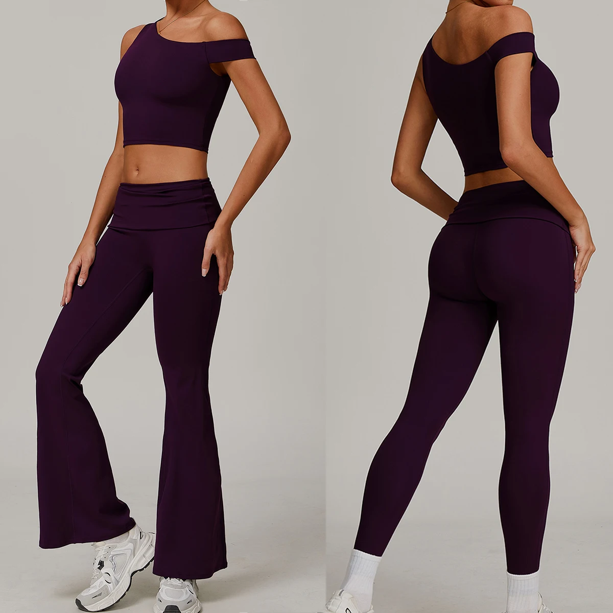 

2PCS Yoga Set Workout Sets Women Tracksuit Gym Push Up Fitness Running Workout Clothes Sport Crop Tops Leggings Suit Activewear