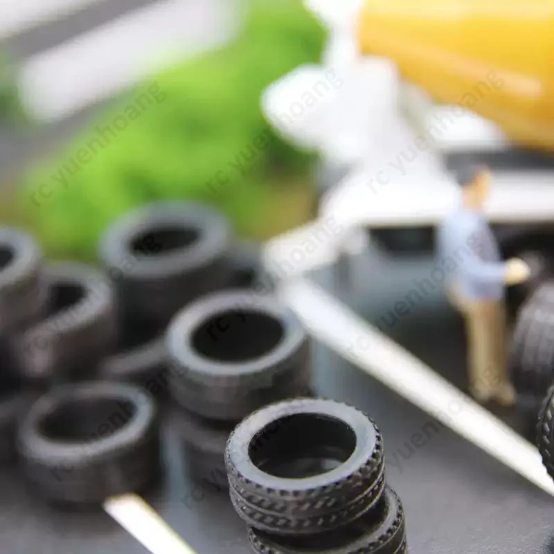 1/64 Schaal 12mm Buitendiameter Gesimuleerde Band Rubber Model Vrachtwagen Band Zand Tafel Scène Garage Ornament DIY Onderdelen voor RC Auto