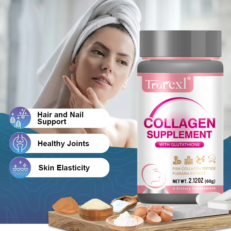 Collagen Glutathione Tablets for Hair, Skin and Nails Premium Collagen Supplement for Woman＆Men Natural Skin Care Supplements