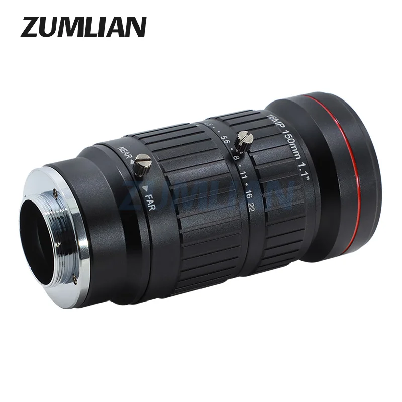 

Промышленные камеры с объективом 150 мм, 16 МП, 1,1-дюймовое C-крепление, машинное видение F4,5 с ручной диафрагмой, камеры видеонаблюдения с низким уровнем искажений