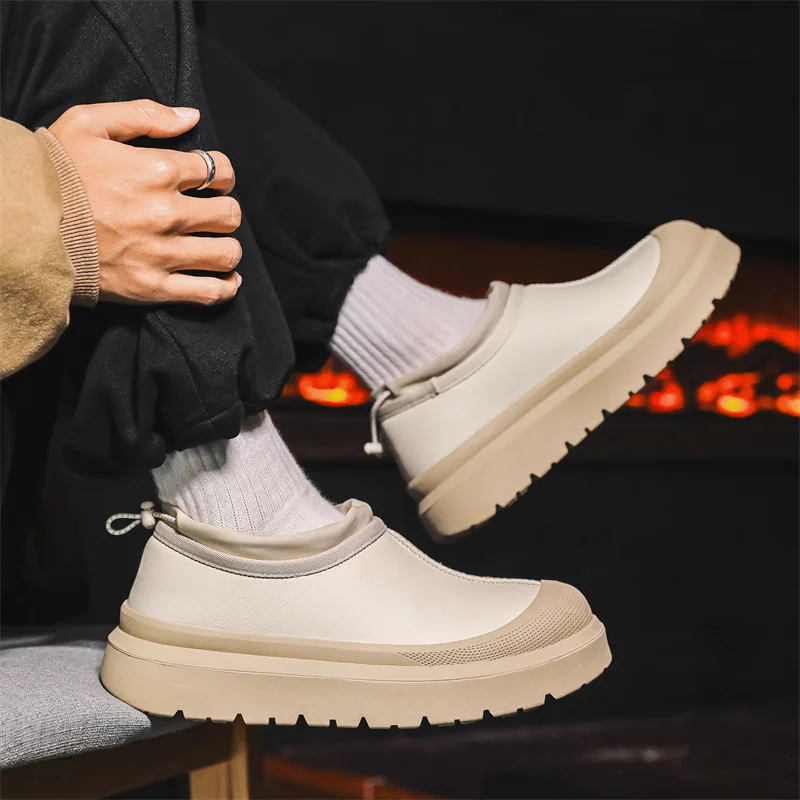 

2025 Autumn and Winter Fur Integrated Fleece Thickened Platform Men's and Women's Same Couple Contrasting Cotton Snow Boots