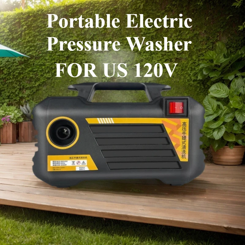 

FOR US American Standard120V Portable Electric Pressure Washer Car Wash Machine Power Washer with Hose Reel Foam Cannon Included