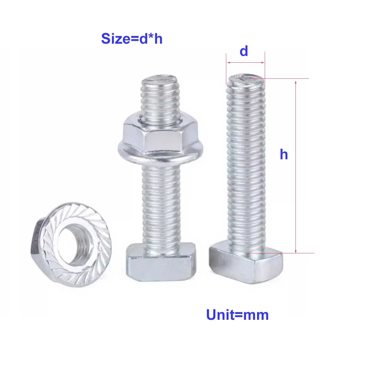 National Standard Aluminum Profile t-Shaped Screw Flange Nut Set/Accessory t-Shaped Bolt 30 Type 40 Type M6M8