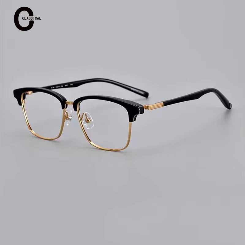 High quality hand-made alloy men's frames Business casual designer brand classic all-match reading mirror women's frames