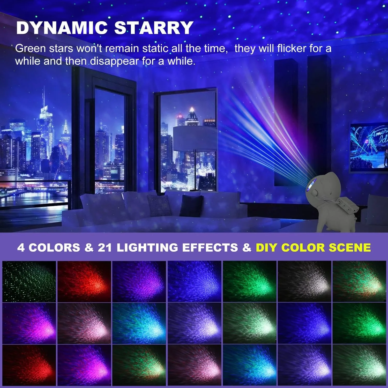 Star Projector Galaxy Night Light Space Dog Projector with Bluetooth Music Speaker 21 Modes, 8 White Noise Remote App Control