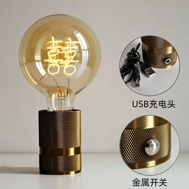 Desk Lamp Edison Bulb 5V xǐ characters Chinese Style USB Power Table Lamp Edison Bulb Decorative Lights