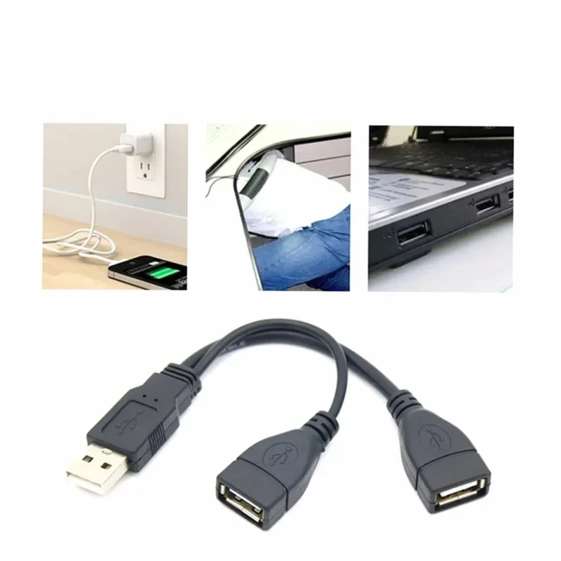 1/2/3/4/5/6Pcs 1 Male To 2 Female USB 2.0 Splitter Cable, USB Extension Data Adapter Converter