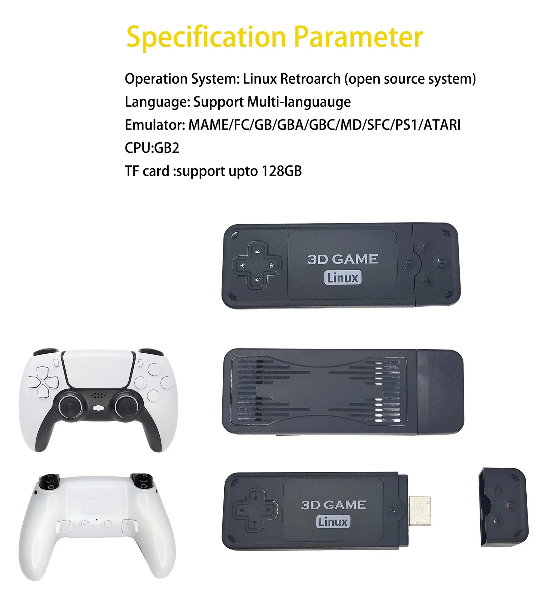 Game Stick 4K 10000 Games Retro Video Games console U9 PRO Built-in 12000 Games For 167 PSP PS1 GBA NEOGEO With 2 controller