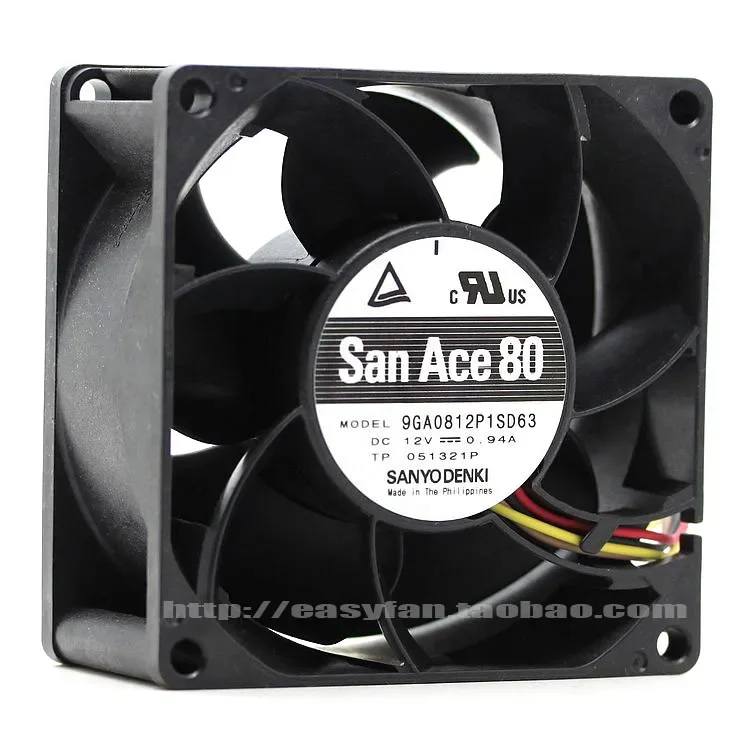 JFG For SANYO DENKI SAN ACE 8038 12V 0.94A 9GA0812P1SD63 Cooling Fan