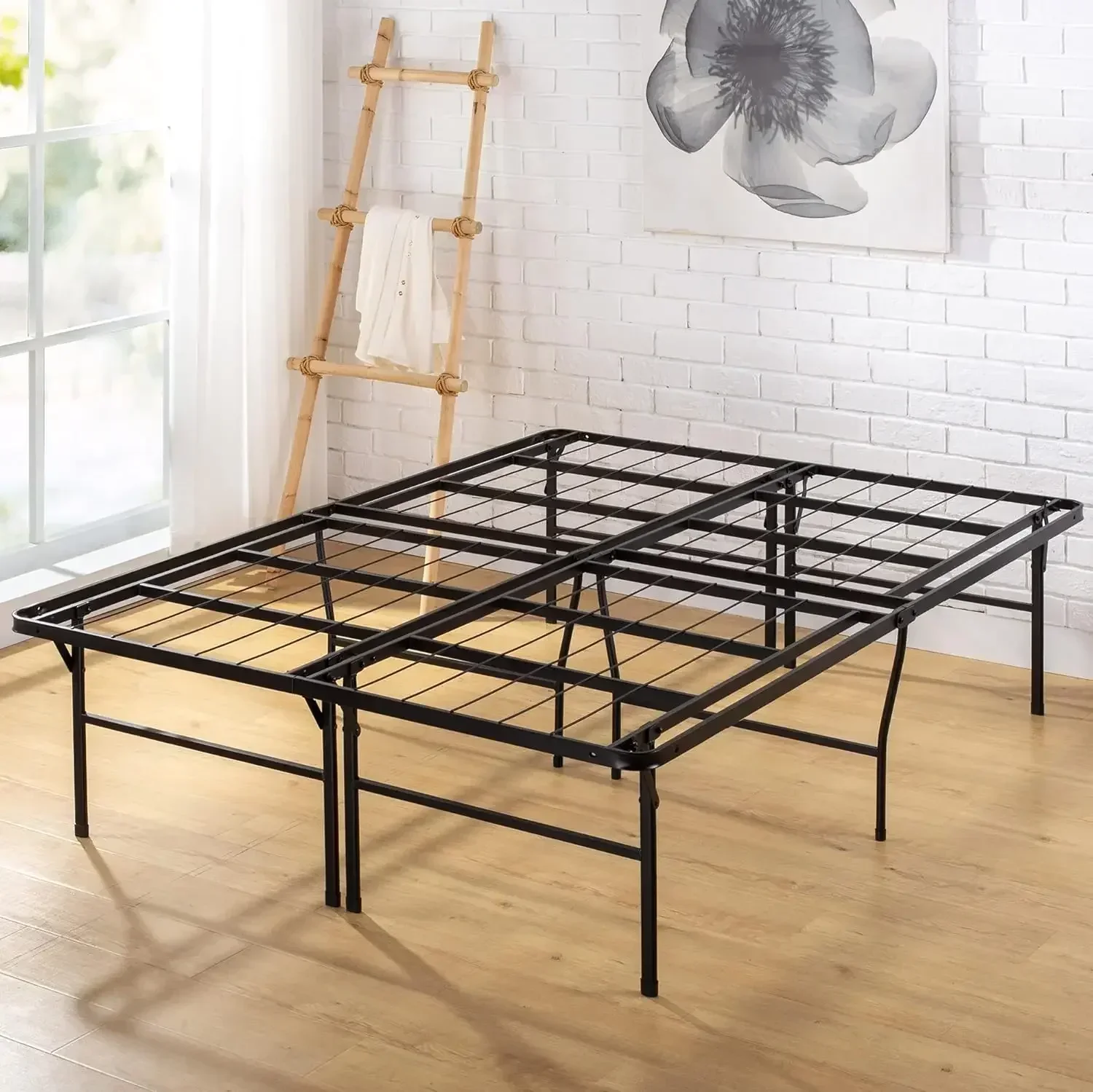 Queen Size Heavy Duty Mattress Foundation / 18 Inch Metal Platform Bed Frame, No Box Spring Needed, Sturdy Steel Frame