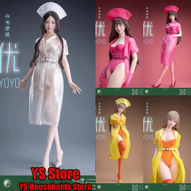 

I8TOYS I8-C008 1/6 YoYo Female Soldier Delicate Head Sculpt Red Yellow White Nurse Cosplay Clothes Set Accessory For 12" Body