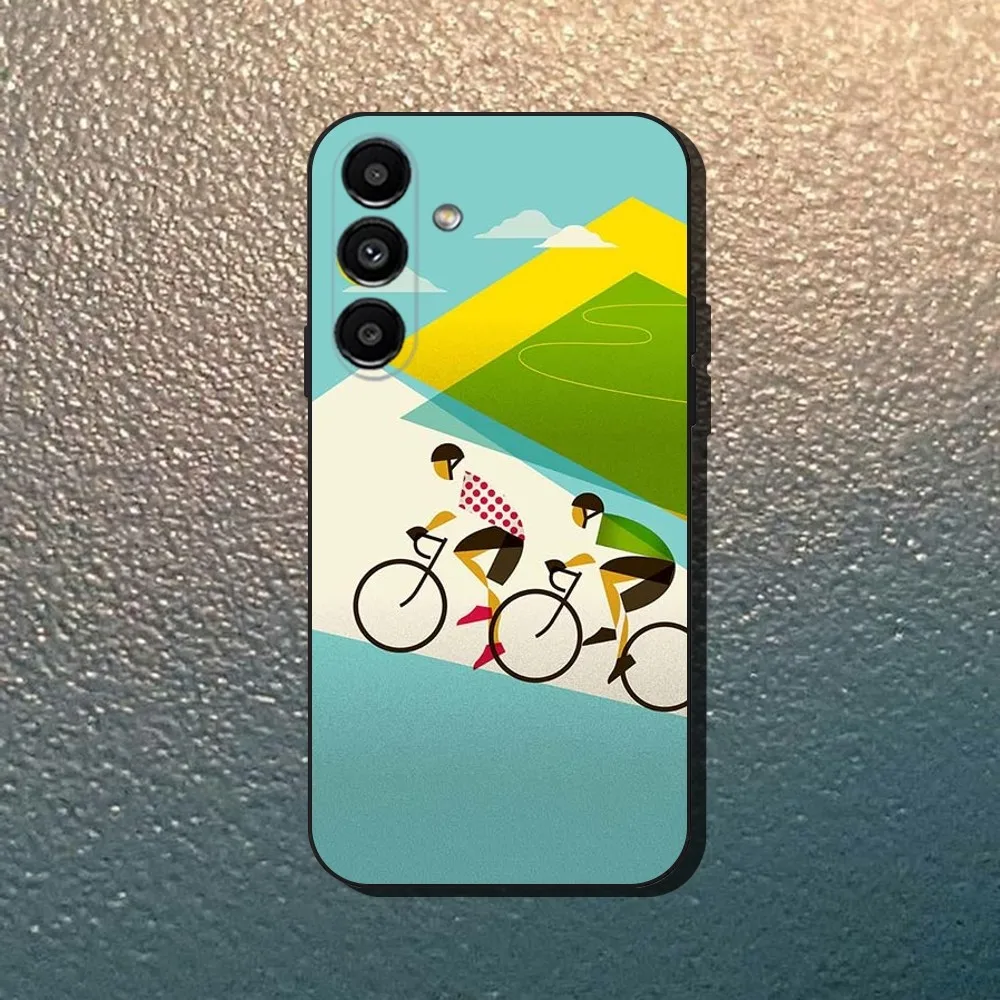 삼성 갤럭시 A13,A21s,A22,A31,A32,A52,A53,A71,A80,소프트 블랙 쉘용 투르 드 프랑스 자전거 전화 케이스