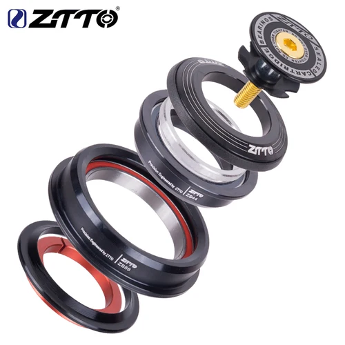 ZTTO MTB bicicleta de carretera auriculares CNC 1 1/8 ""-1 1/2"" 1,5 cónico 28,6 tubo recto horquilla de bicicleta rodamiento de dirección interno