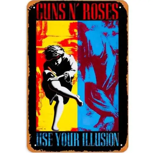 u1,Vintage GNR Use Your Illusion Metal Sign Wall Decor Tin Sign