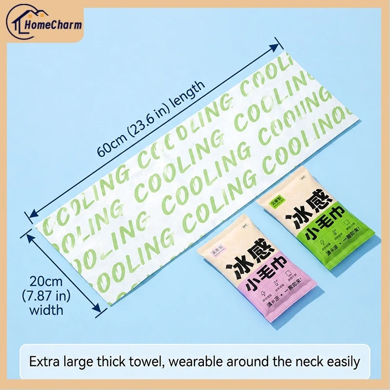 Ice Cool Towel Cooling Gel Towel Wipe Instant Heat Relief Summer Cold Sweat Cooling Small Towel