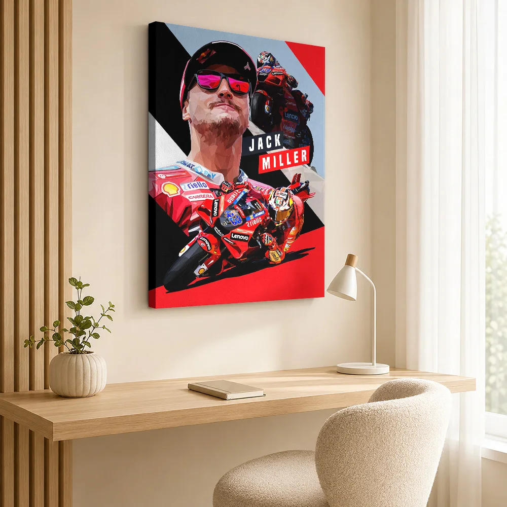 Jack Miller 2022 MotoGP Tribute Canvas Painting Poster Bold Style Wall Decor With Personalized Photo For Garage Ideal Rider Gift