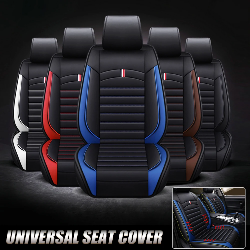 

Universal Car Seat Cover PU Leather Seat Cushion Single Seat Front Rear Driver Passenger Seat Protector Interior Accessories