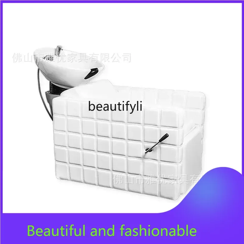

zGForeign barber shop hair salon special semi-reclining shampoo flush bed ceramic basin shampoo chair
