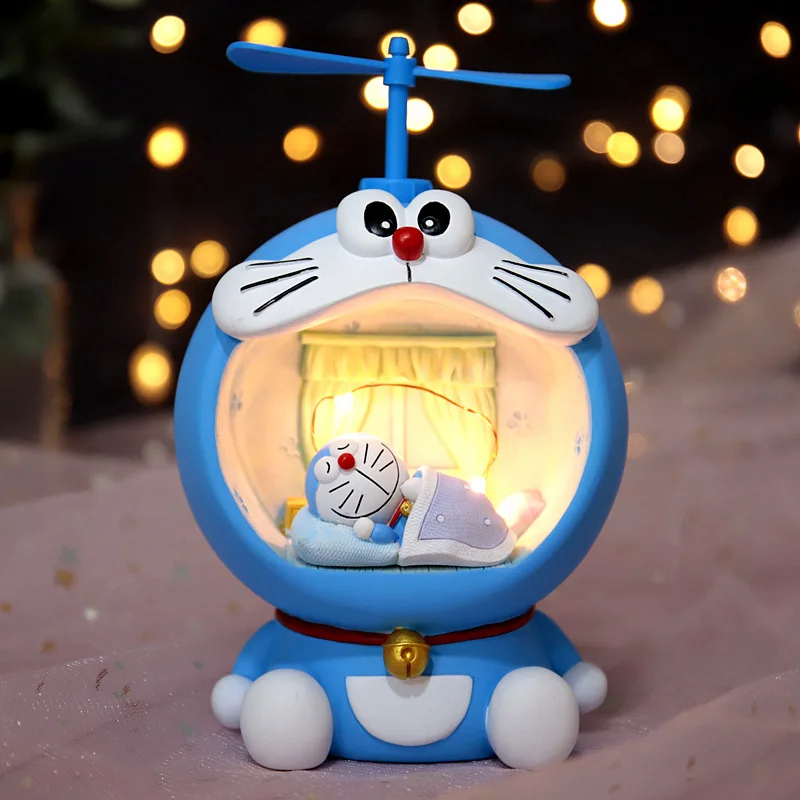 Doraemon Cute Action Figures Doll Toy Zakka Doraemon Led Star Night Light Room Ornaments Piggy Bank Kids Xmas Birthday Gift