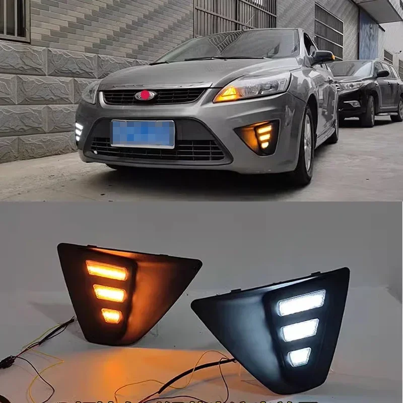 

For Ford Focus hatchback 2009-2012 Car Accessories modified LED daytime running lights fog lights running water turn signals