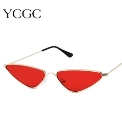 2020 Small Cateye Triangle Sunglasses Sexy Women Brand Vintage Cat Eye Frame Pink Red Mirror Lens Sun Glasses Shades Goggles