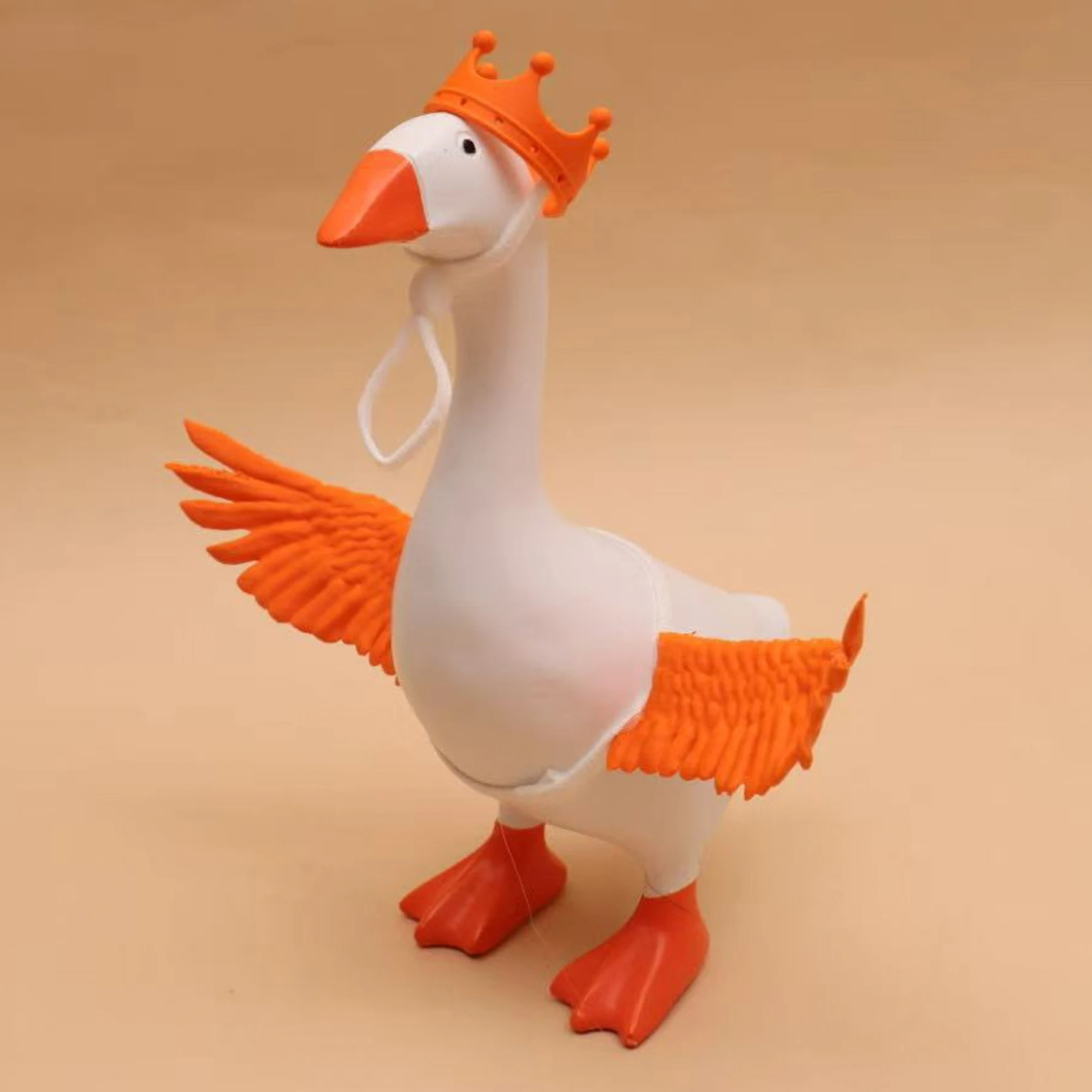 Picture 3: 2Pcs Desk Goose Outfit for Goose Statue Independence Day 3D Printed Crown Wing Patriotic Mini Goose Accessories