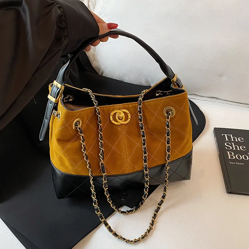 

​Designer Inspired 2025 Tote Bag, Women's Retro Color Crossbody, Unique Chain Sling, Bohemian​