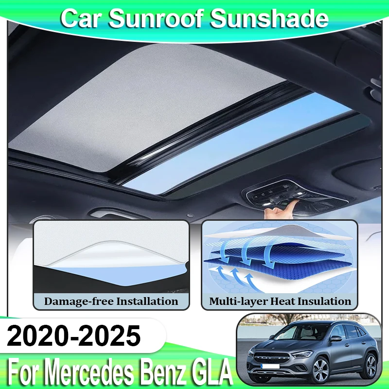 

Sunshades For Mercedes Benz GLB Accessories X247 2020~2025 Outdoor Electrostatic Adsorption Sunshade Skylight Heat Insulation