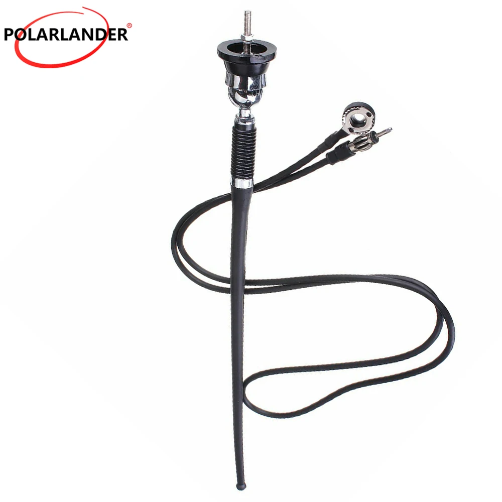 High‑Grade Aluminum Alloy ABS Car Roof Antenna 44cm AM FM VICS Shockproof With 1.3m Cable & Stand