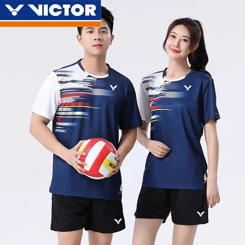 VICTOR Victory Badminton Clothing Men's Ice Silk Quick-drying Sports Shirt Suits Women's Tennis And Table Tennis Team Uniforms