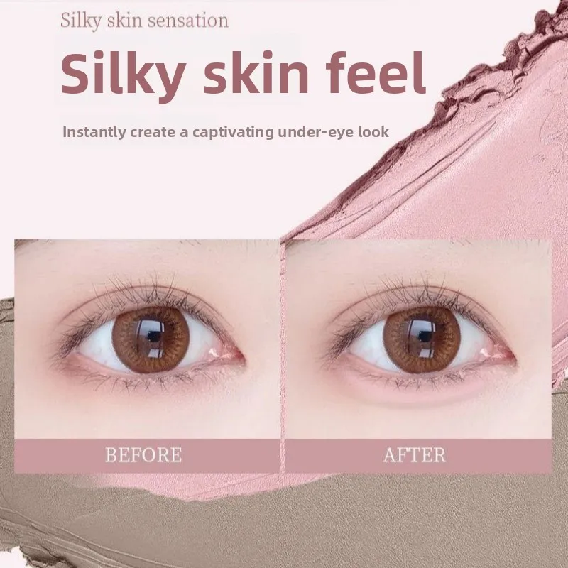 Matita per baco da seta sdraiata a doppia estremità Evidenziatore 2 in1 Contorno della palpebra inferiore nudo Stick per trucco eyeliner Aegyo-sal con pennello per dettagli