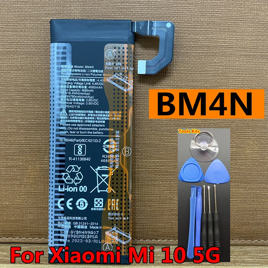 BM4N 4780mAh Original Phone Replacement Battery BM4N For Xiaomi Mi 10 5G Mi10 5G Bateria Batteries + Tools