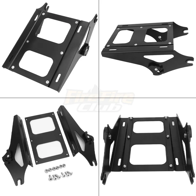 Motorcycle Two-Up 2-Up Detachable Tour Pack Luggage Rack Mount For Harley Touring Road Glide Electra Glide 2014-Later