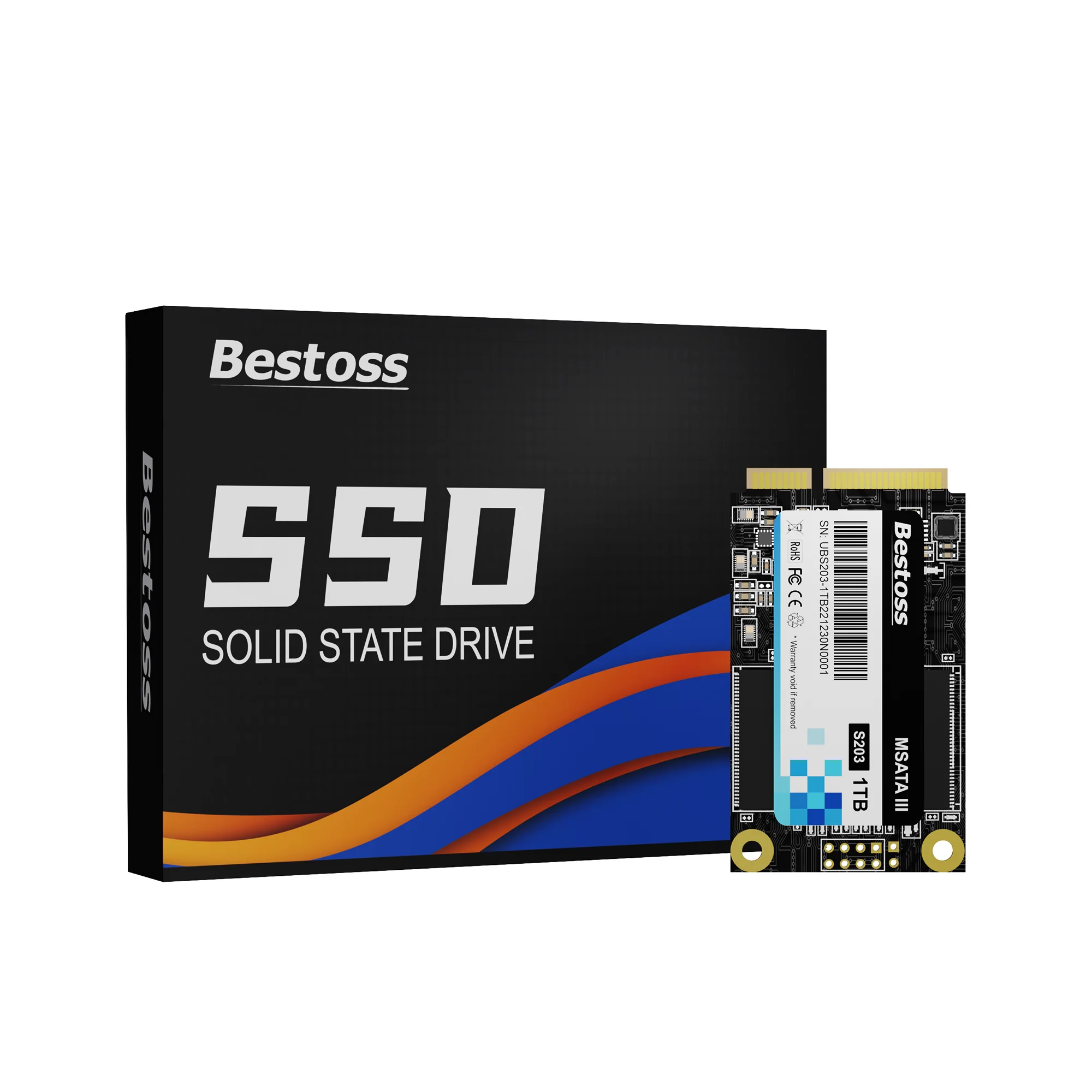 

Внутренний твердотельный накопитель Bestoss mSATA SSD 128GB 256GB 512GB 1TB Mini SATA III для ноутбуков и настольных компьютеров