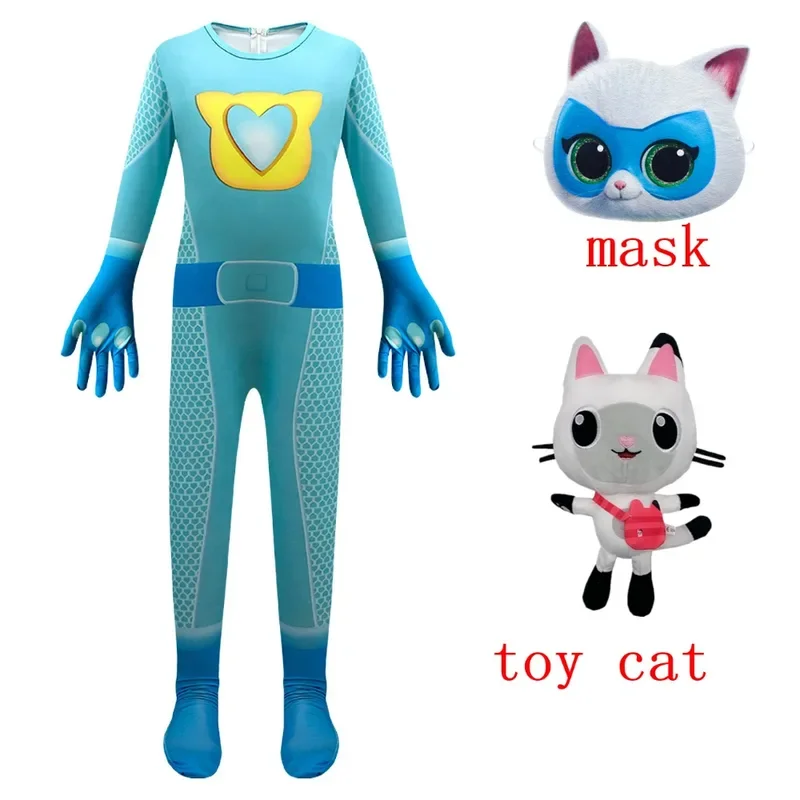 Halloween Costumes Kids Anime SuperKitties Cosplay Anime Bodysuit Boy Jumpsuits toy Girls Fancy Carnival Birthday Party Clothing