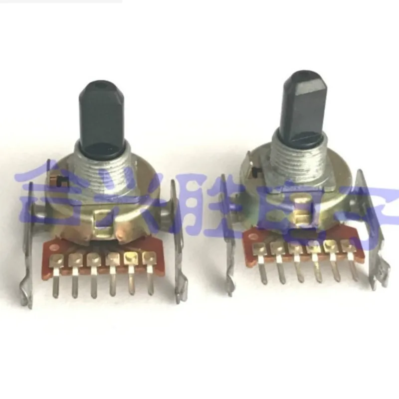 1 Piece 161 Type B100K With Midpoint Power Amplifier Treble Bass Balanced Volume Potentiometer 6 Pin Shaft Length 15MM