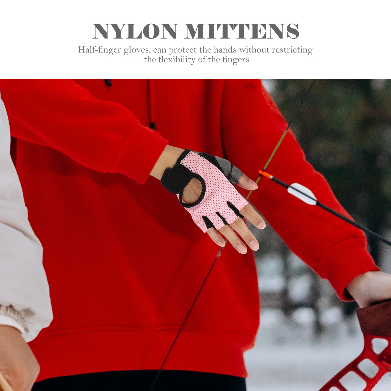 

1Pair Cycling Gloves Half-Finger Breathable Nylon Shock-Absorbing Anti-Slip Outdoor Gloves for Biking Fitness