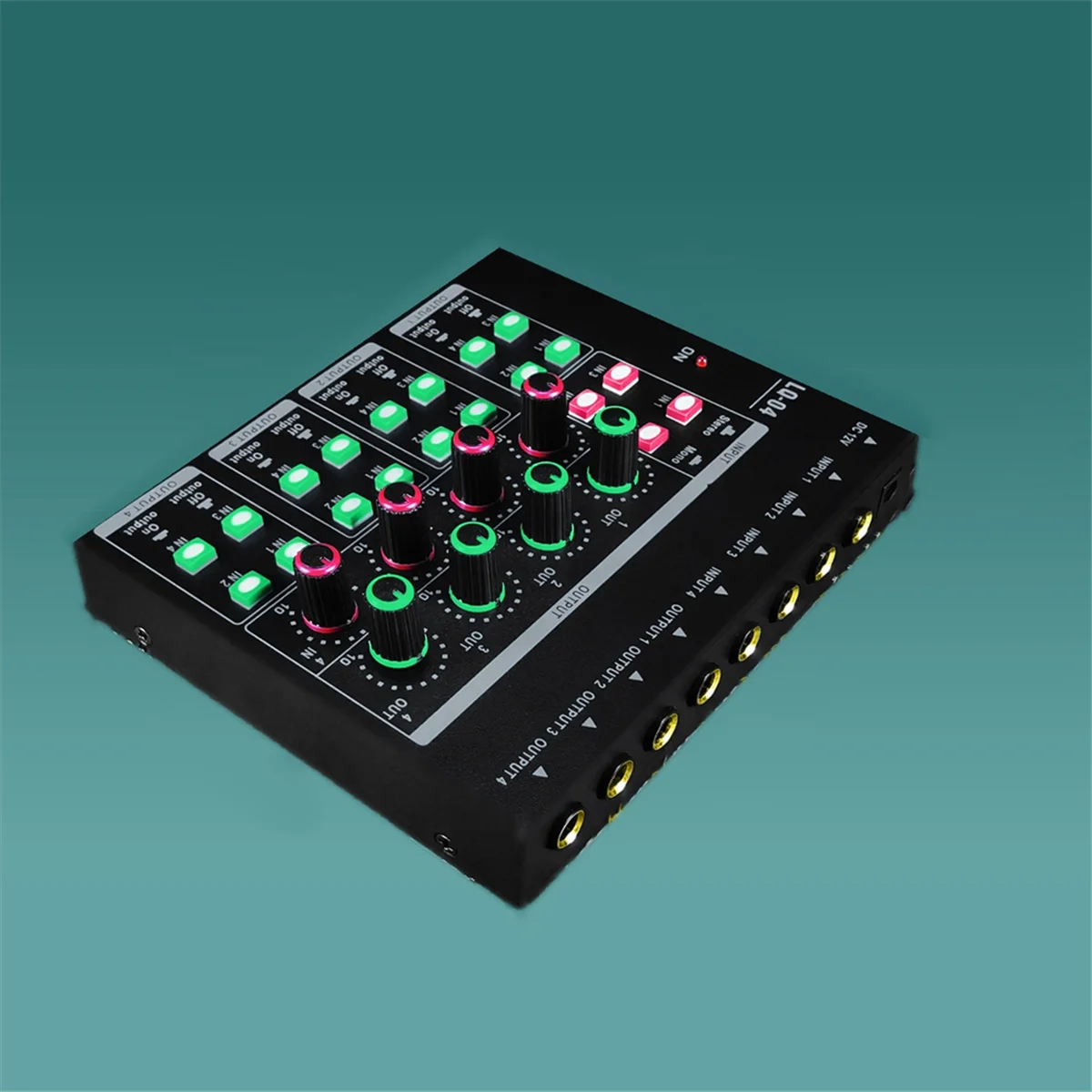 AT42 -LQ04 Mini Crossover de Áudio Pequeno Mixer Multicanal Amplificador de Fone de Ouvido Plugue UE