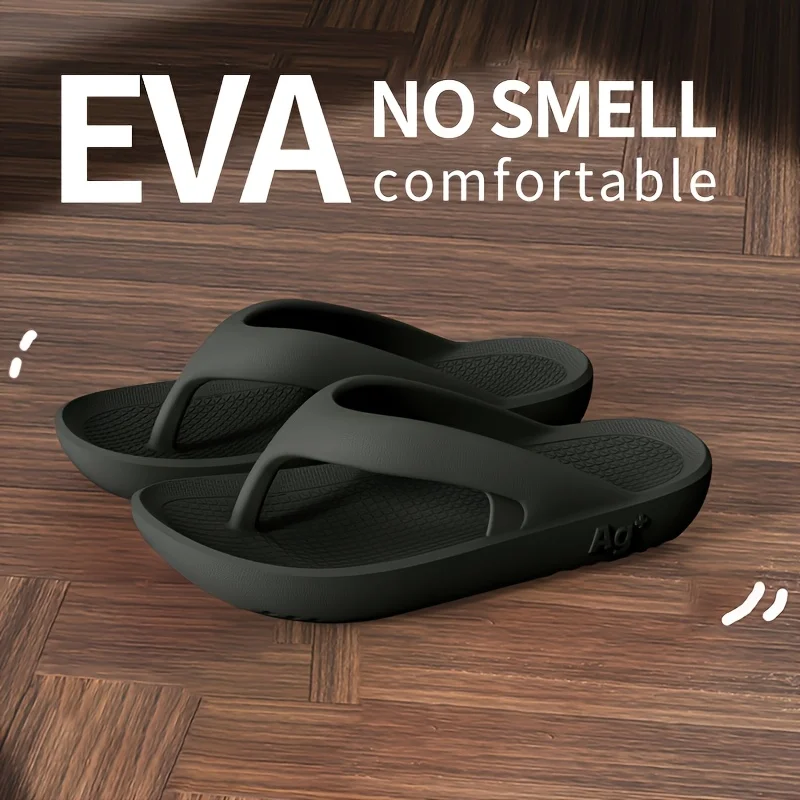 EVA Thong-Slipper für Herren, stoßdämpfend, dicke Sohle, für drinnen und draußen, Strand-Flip-Flops – Detail 6
